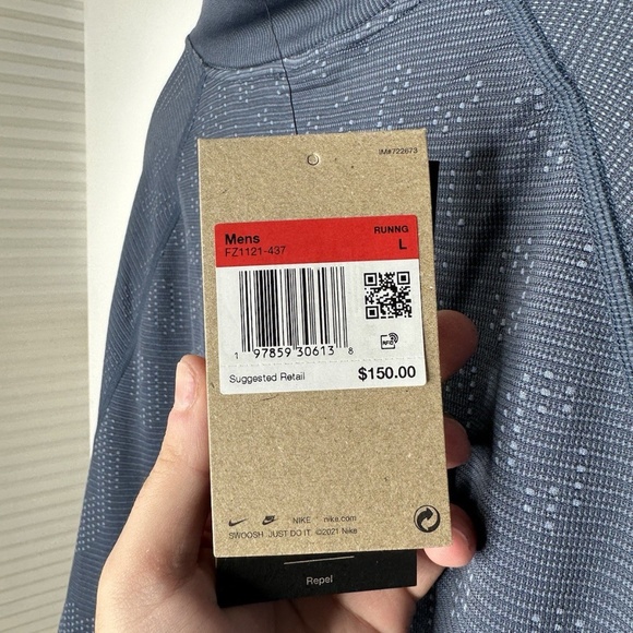 Nike Pinnacle Running Division 1/2 Zip Long Sleeve Blue FZ1121-437 Mens Sz Large - Picture 3 of 3